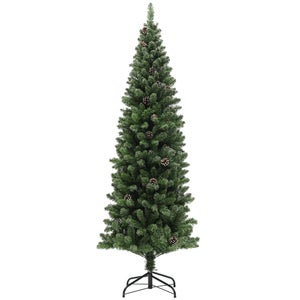 Sapin De Noël Artificiel Kidsgigglz 180 Cm - Avec Neige Et Pommes De Pin, 550 Branches - Réutilisable, Stable