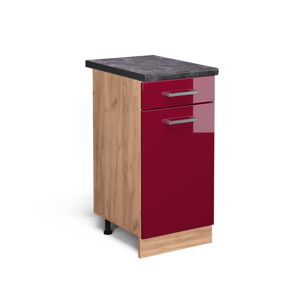 Vicco Szafka dolna do kuchni R-Line, Czerwony połysk, 40 cm , BP Antracyt