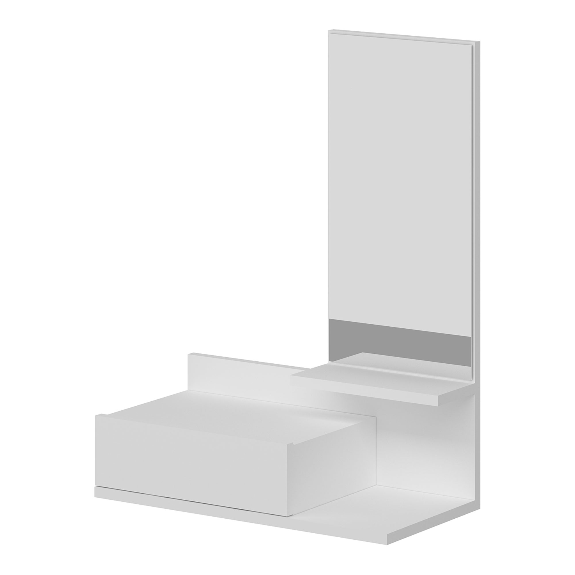 Mensola da Parete 'Gundsø' con Cassetto e Specchio - Mobile da Ingresso - Bianco [en.casa] - 5