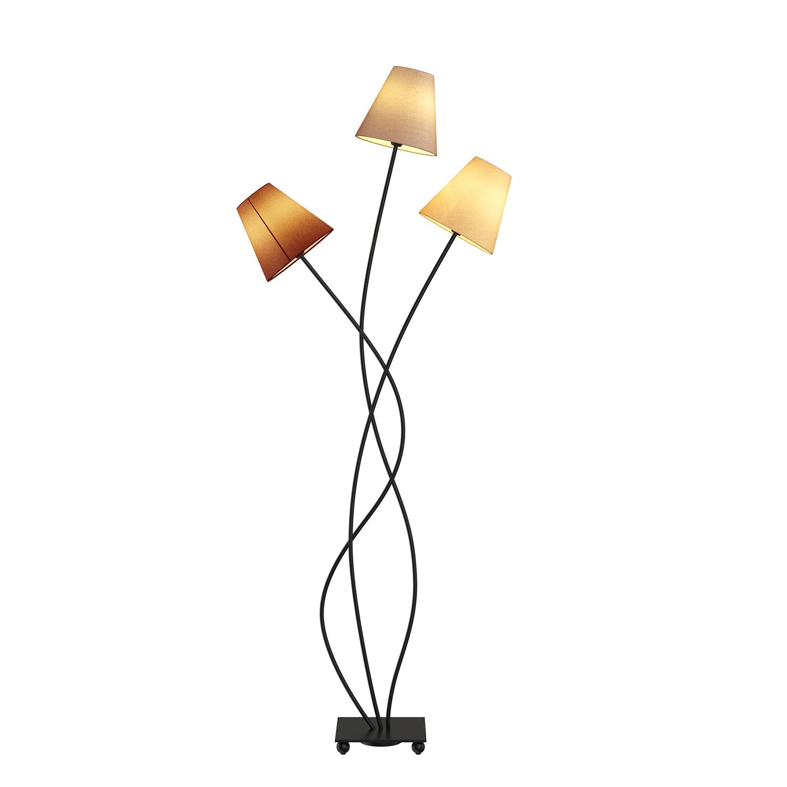 Lindby lampe sur pied Melis, 130 cm, à 3 lampes, textile, Lampadaire ...