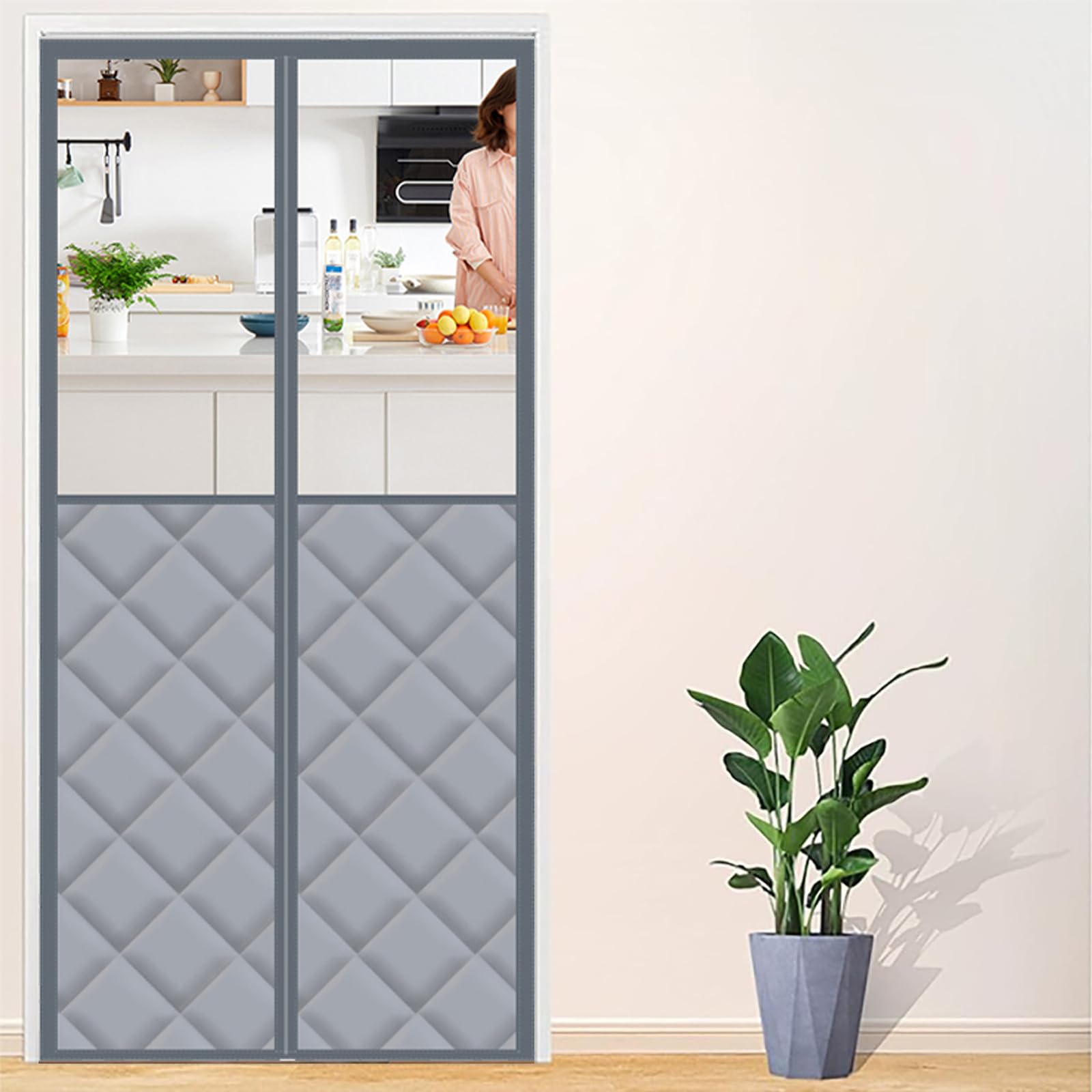 Mosquitera Puerta Magnetica 275 X 255 Cm Puerta De Malla Ierre Automático, Malla Anti-insectos Para Puerta Corredera De Balcón/Patio, Negro