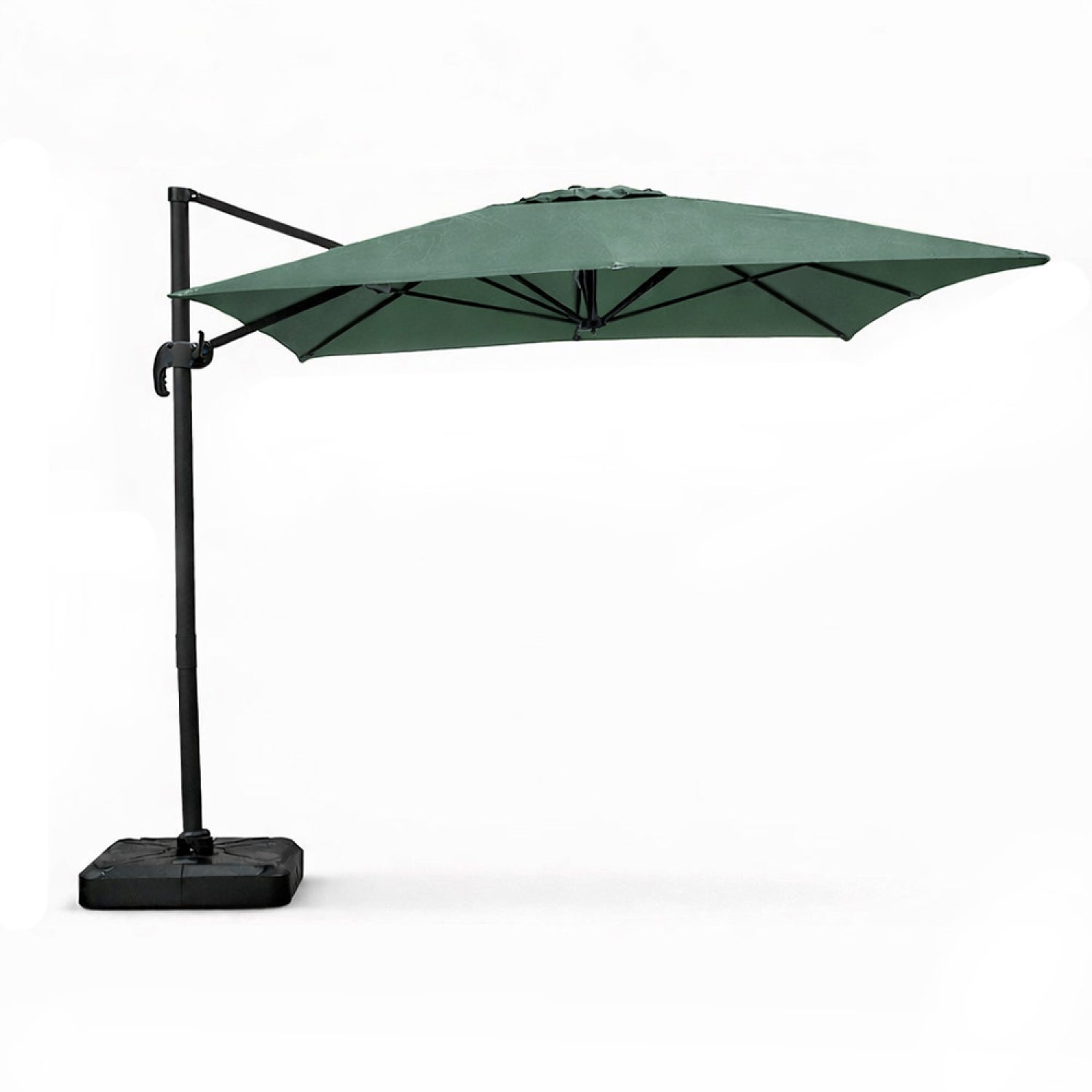 Parasol rectangulaire 3x4m déporté rotatif vert en aluminium CESARE - 2