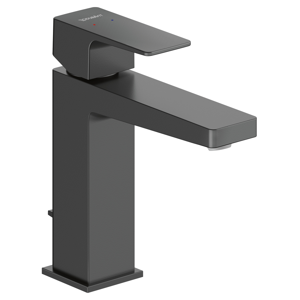 Bateria umywalkowa Duravit Manhattan czarna stojąca z cięgłem 17 cm
