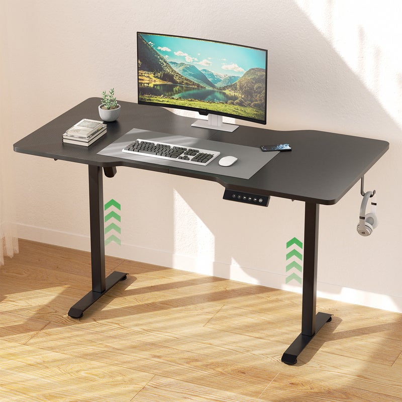 Scrivania regolabile in altezza con piano 140x60cm Scrivania elettrica in piedi 4 funzioni di memoria dell'altezza Nero - 9