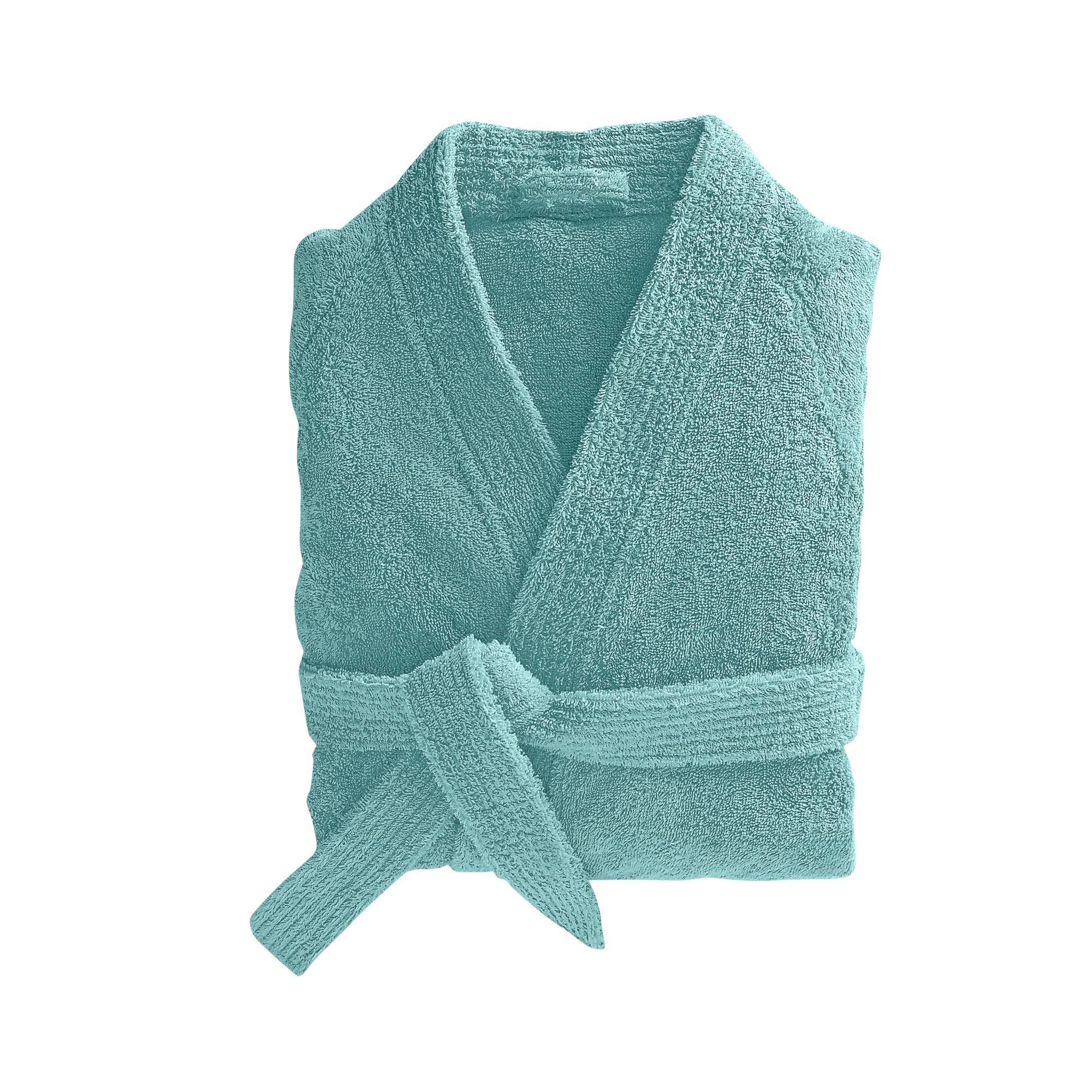 Peignoir de bain PEIGNOIR LAUREAT M bleu aqua en coton Leroy Merlin