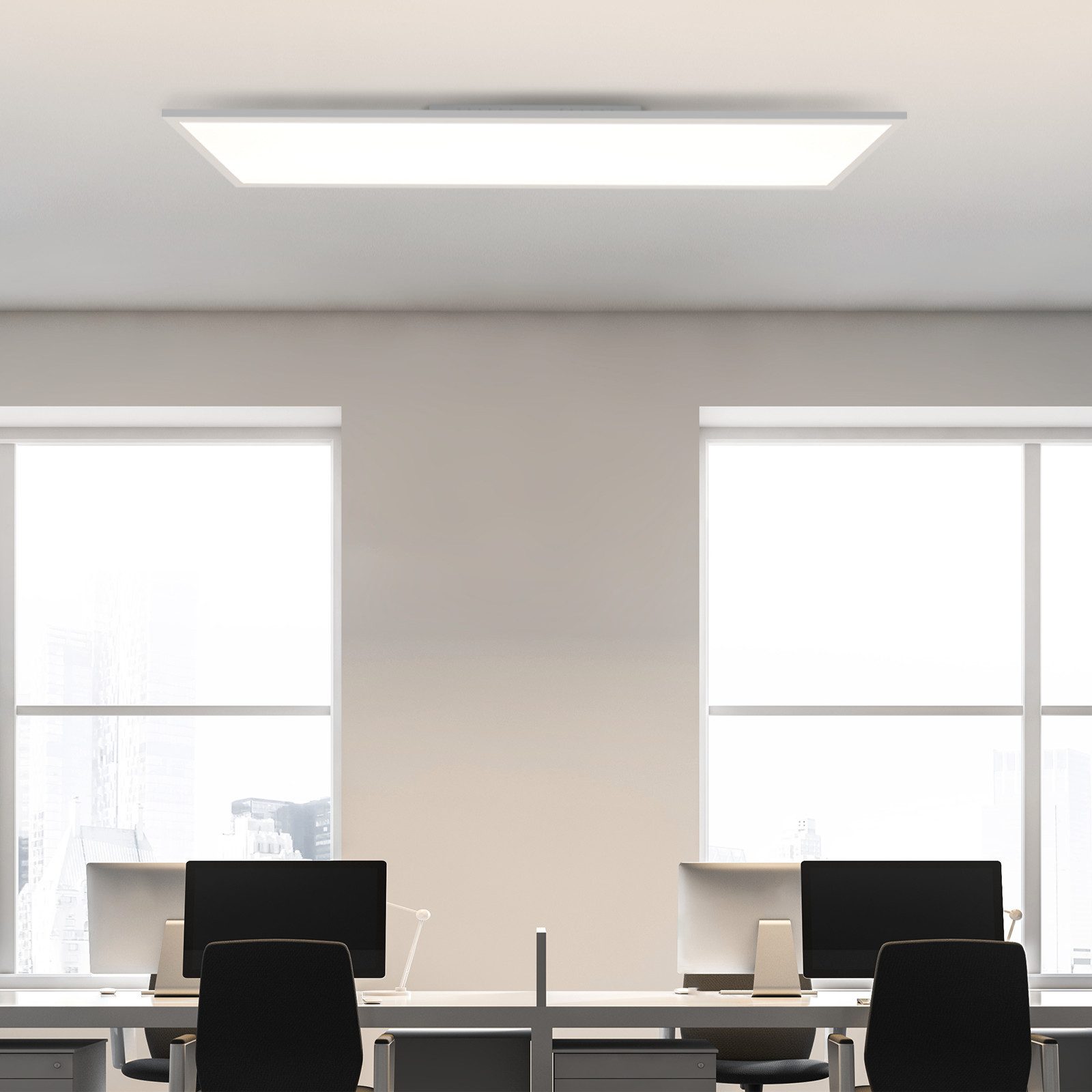 NETTLIFE Panneau LED 100x25cm 24W Dimmable avec Télécommande,LED Panel pour Bureau, Salon, Cuisine, Atelier, Garage, Couloir, Blanc - 7