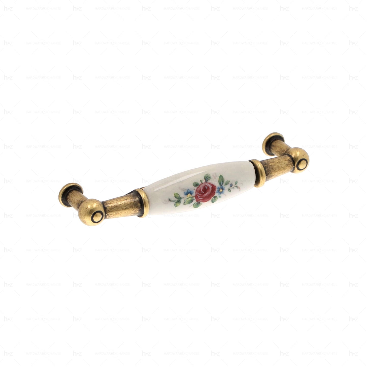 Maniglia per mobili in zama e porcellana interasse 96 mm Firenze antica - 6