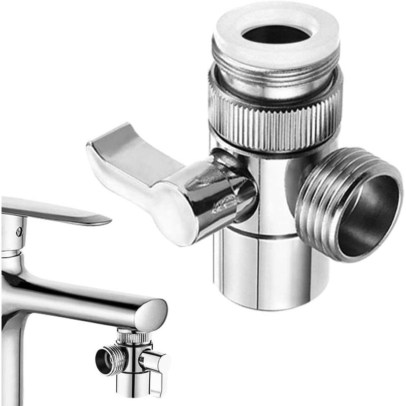 Zawór 3-drożny z podkładką M22 x M24, zawór zamienny prysznicowy, mosiężny do łazienek, kranów umywalkowych i zaworów prysznicowych