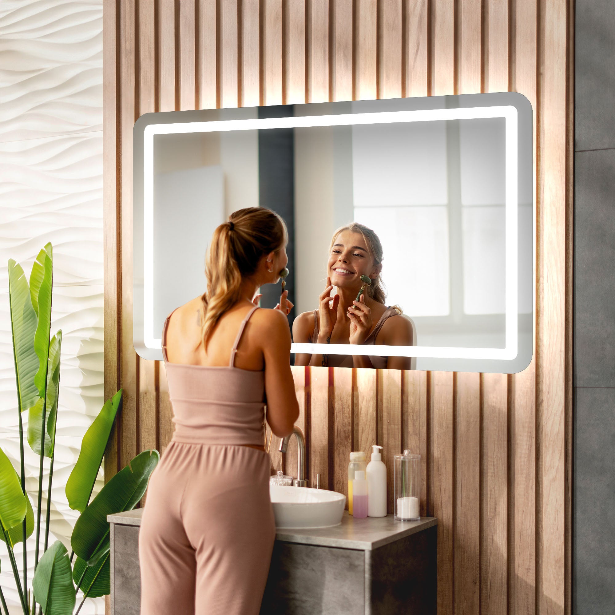 Miroir avec LED Illumination Salle de Bain - Siena | 120x50 cm | Miroir Mural Avec Éclairage | Blanc Froid 7000K - 3