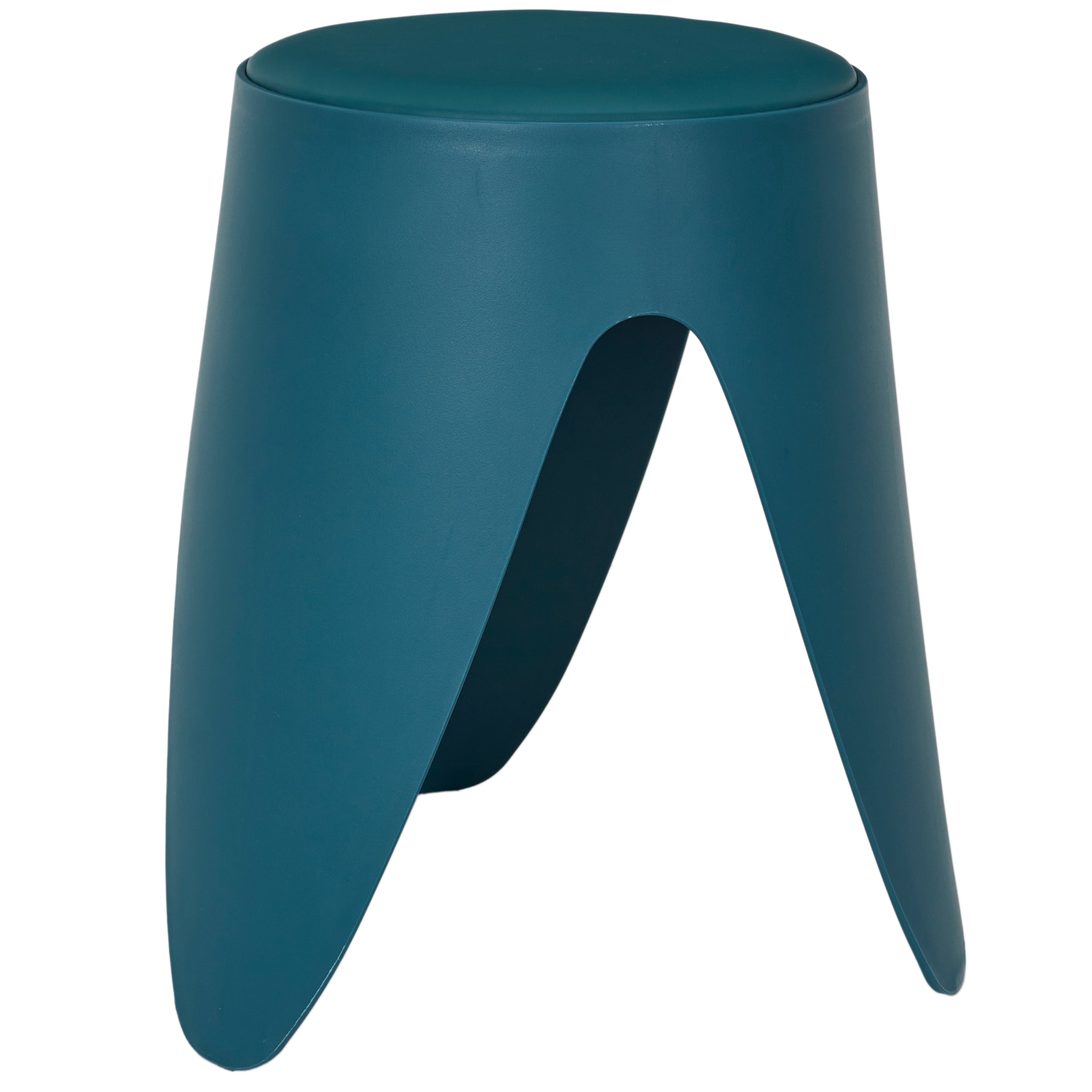 Tabouret - HOME DECO FACTORY - Eve - Empilable - Bleu canard - 2
