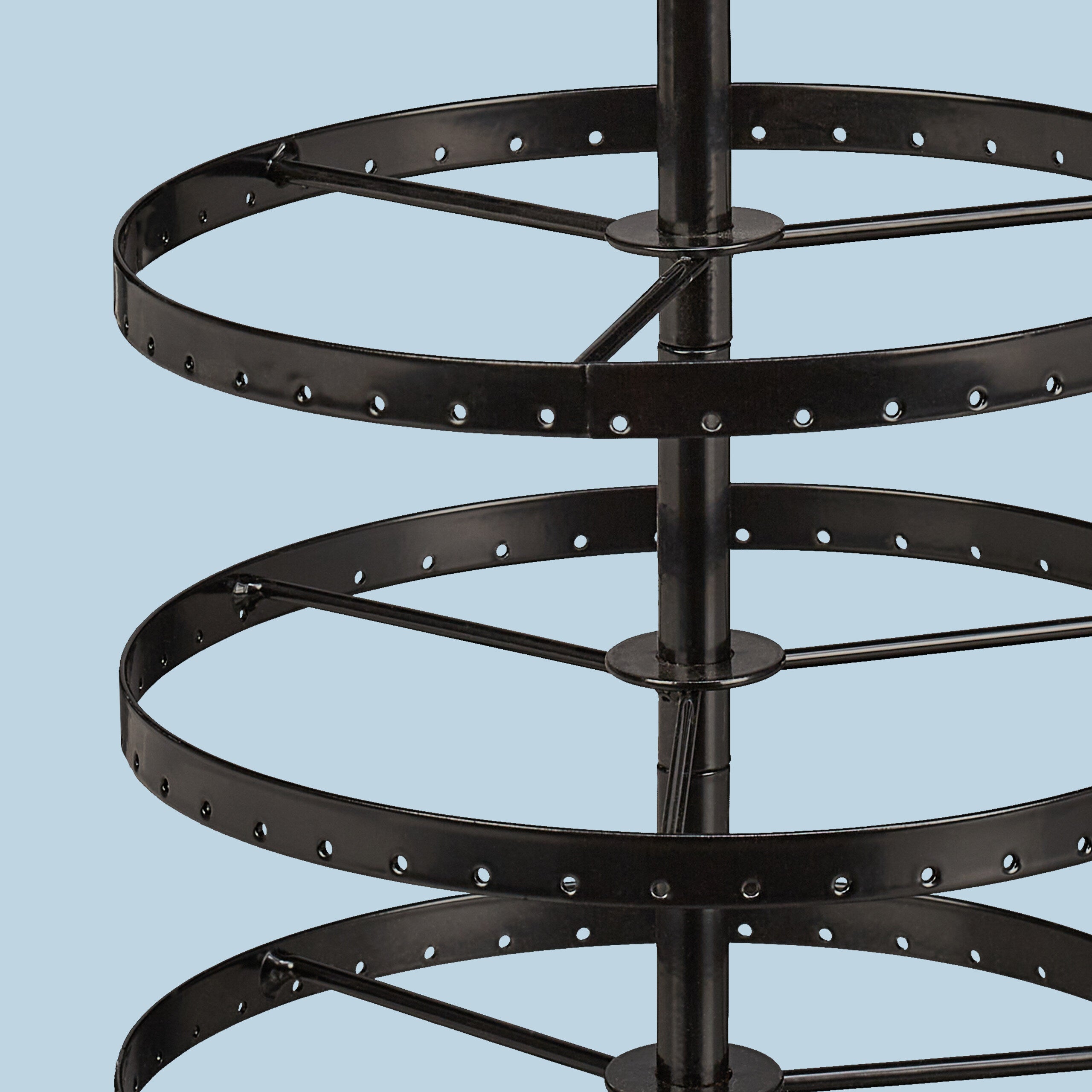 Présentoir boucles d’oreilles, fer, 168 emplacements, rotatif, arbre à bijoux, H x D 30 x 16,5 cm, noir, Relaxdays - 5