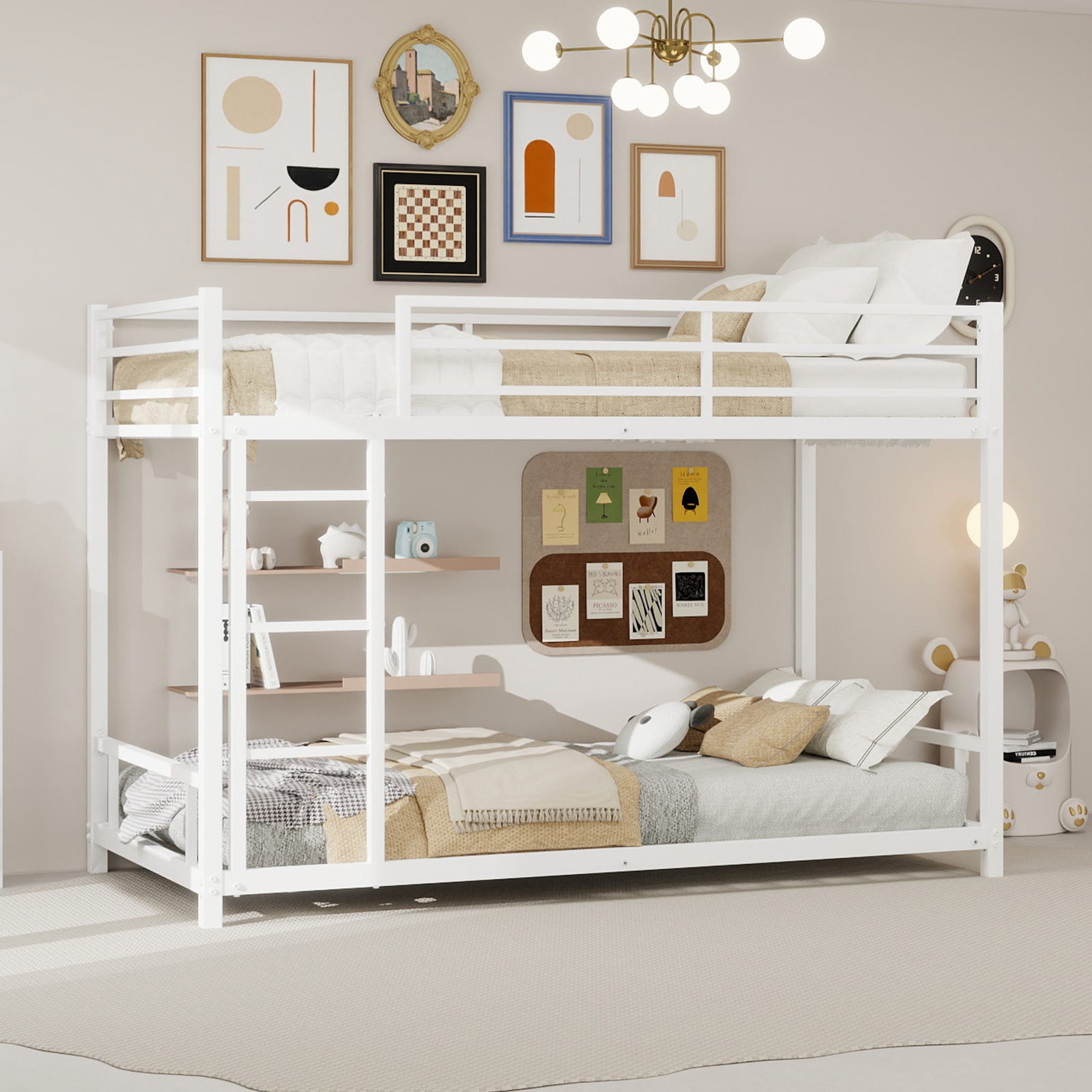 Lit Superposé 90x190 cm - Lit Enfant Simple Profil Bas pour Petits ...