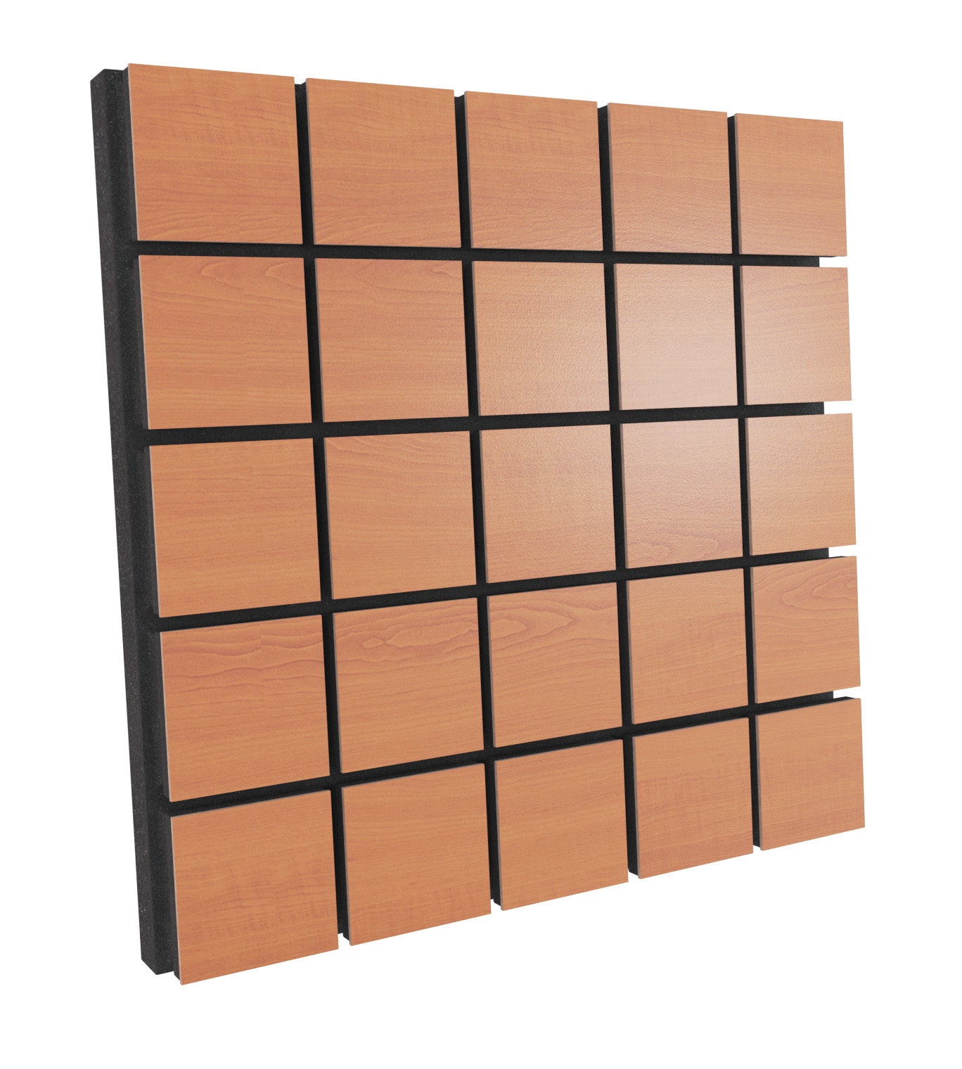 Lot de 2 Panneaux acoustiques insonorisants GRID 50x50x5 cm - 0.5 m² surf.totale - MDF perforé laminé et mousse acoustique - Cerise - 2