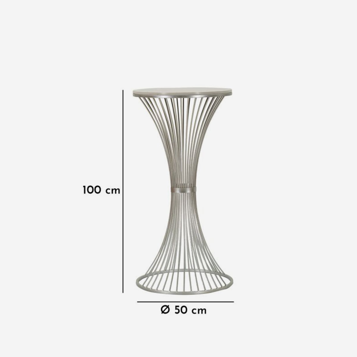 Table d'appoint haute avec plateau en marbre et métal Funnel 100 ...