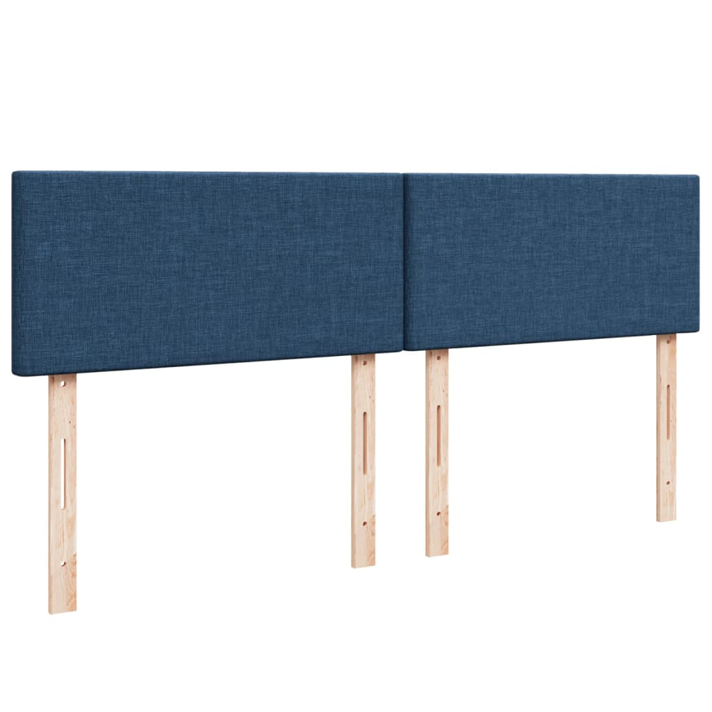 Maison Exclusive - Sommier à lattes de lit avec matelas Bleu 200x200 cm Tissu - 7
