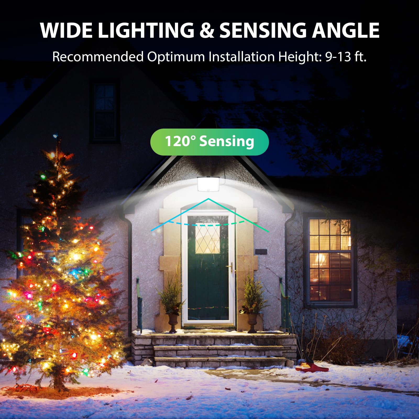 Paquet de 2 lumières solaires extérieures, 3500LM 202 lumières d'inondation solaires de capteur de mouvement de LED, 3 Modes/télécommande - 5