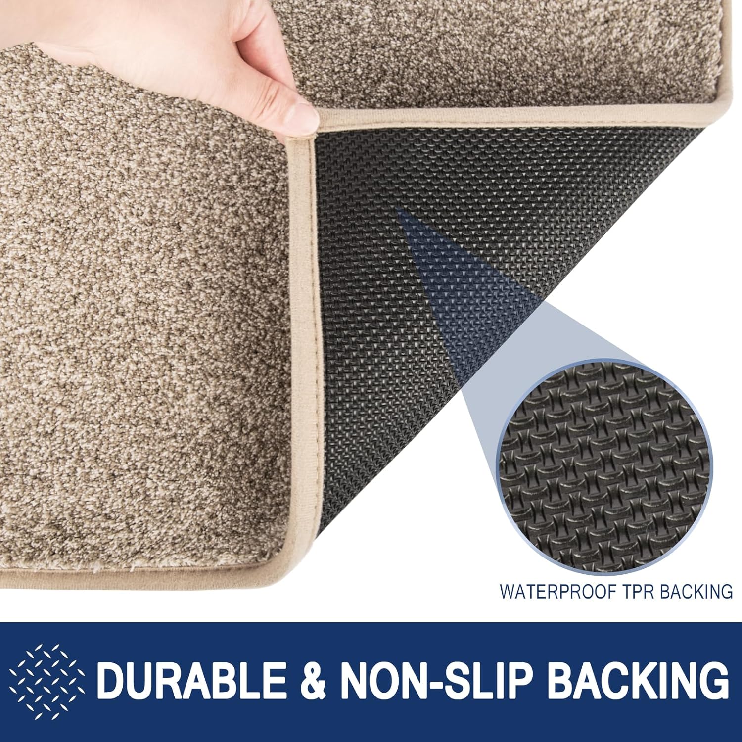 Paillasson Attrape-Poussière, Tapis de Sol Antidérapant Lavable en Machine, Absorbantes pour Entrée, Porte et Couloir, Beige, 60 x 90 cm - 5