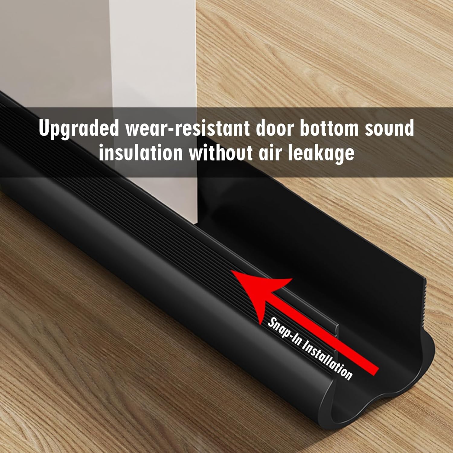 Calfeutrage Noir de 93 cm pour bas de porte - Joint d'étanchéité en silicone sans colle - isolation phonique - seuil de porte anti-courants d'air - 3