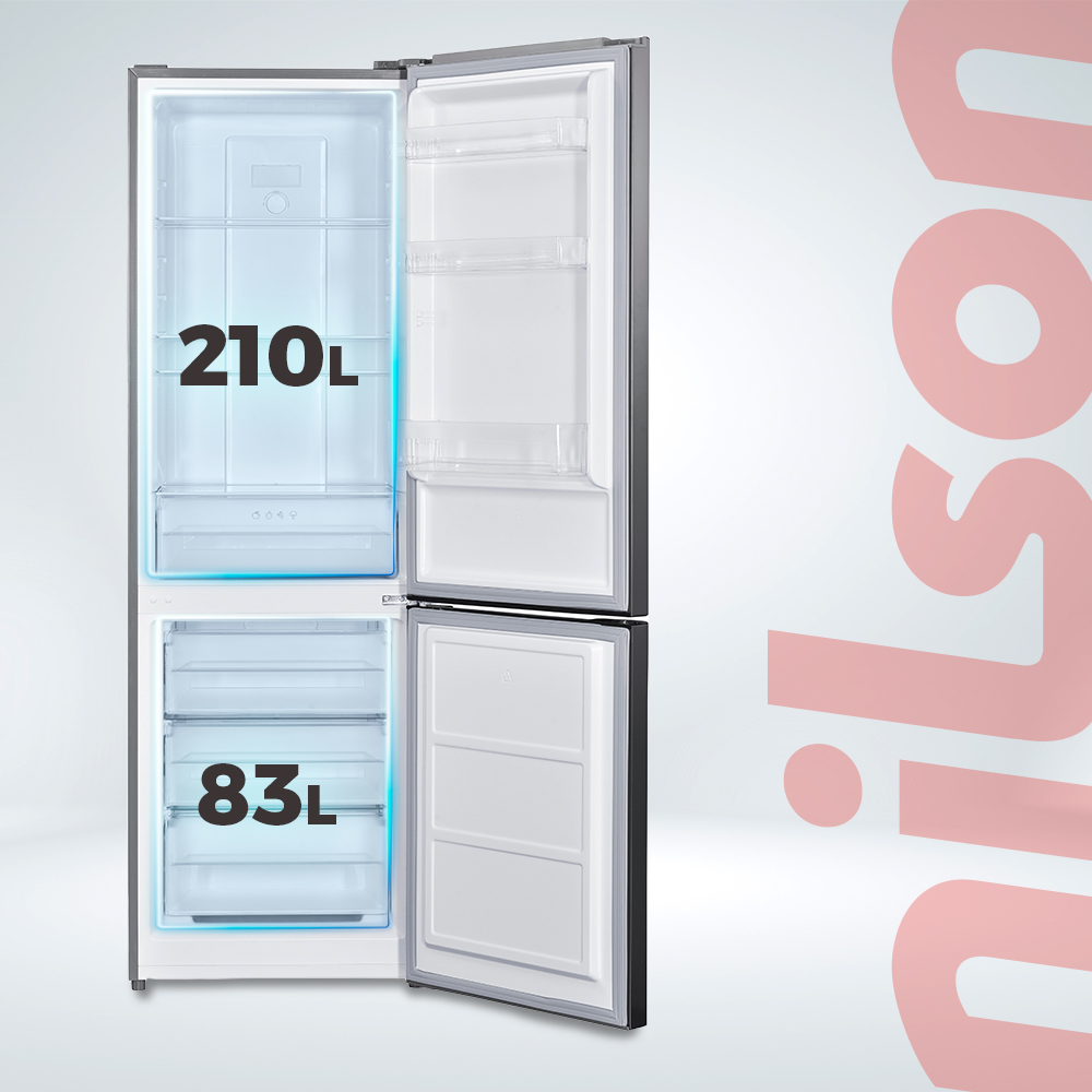 Frigorífico Combinado Nilson, NC185600ENFX, 2 Puertas, Capacidad