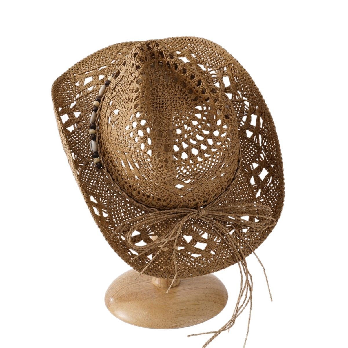 Chapeau de cowboy, chapeau de plage à larges bords, chapeau de soleil respirant, chapeau de paille - 5