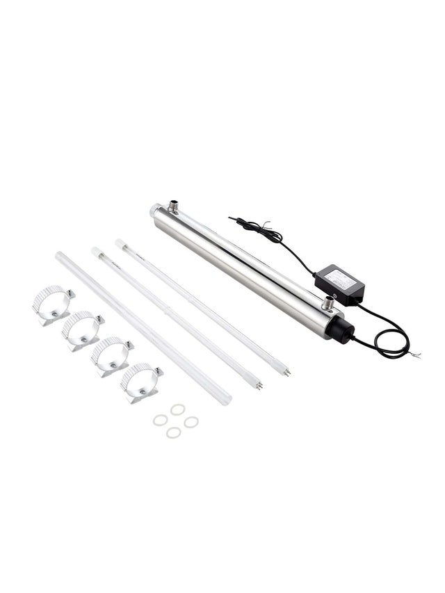 Purificador de Água UV VEVOR 25W 22,7 L/min,Filtro Ultravioleta em Aço Inoxidável,Filtração para Casa,Manchão de Quartzo,Chuveiro,Beber,Limpeza