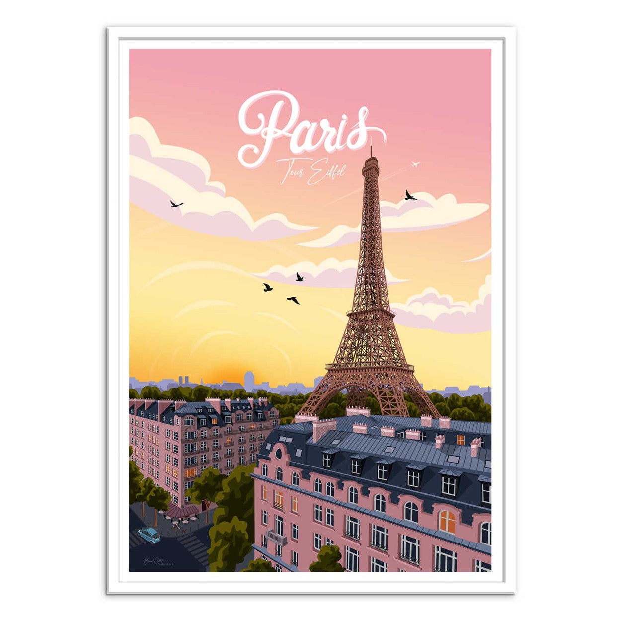 Affiche d’art 50 x 70 cm - Paris Tour Eiffel - Benoit Collet - 3