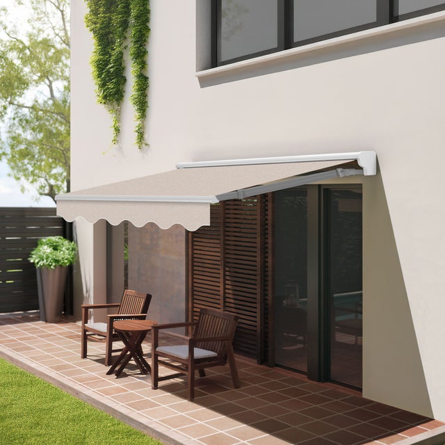 Toldo Exterior Retrátil 4x2,5m Arena Poliéster – Estrutura Semicofre de Alumínio – Lona Proteção Solar