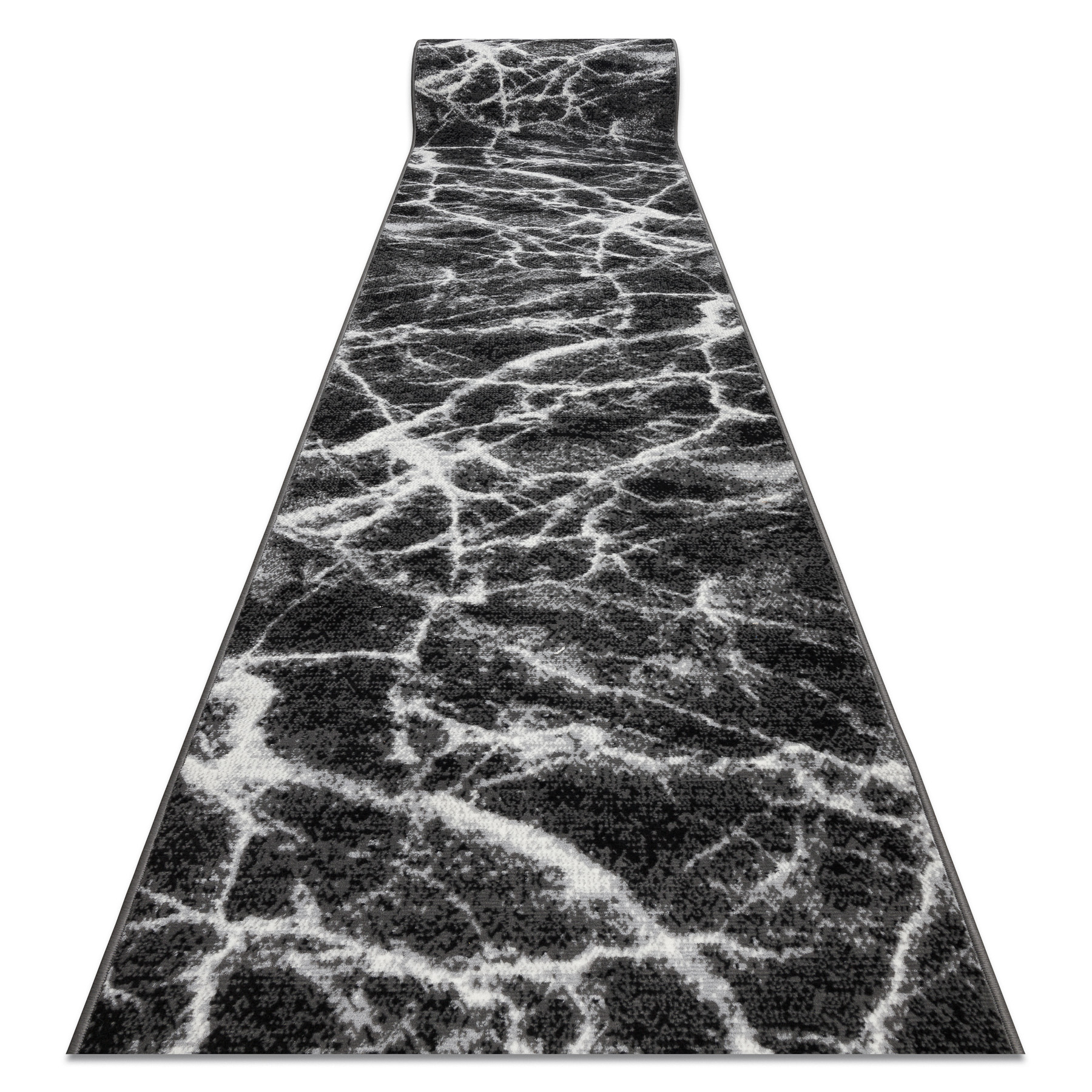 Alfombra de pasillo bcf morad mármol antracita / negro 120 cm 120x200 cm