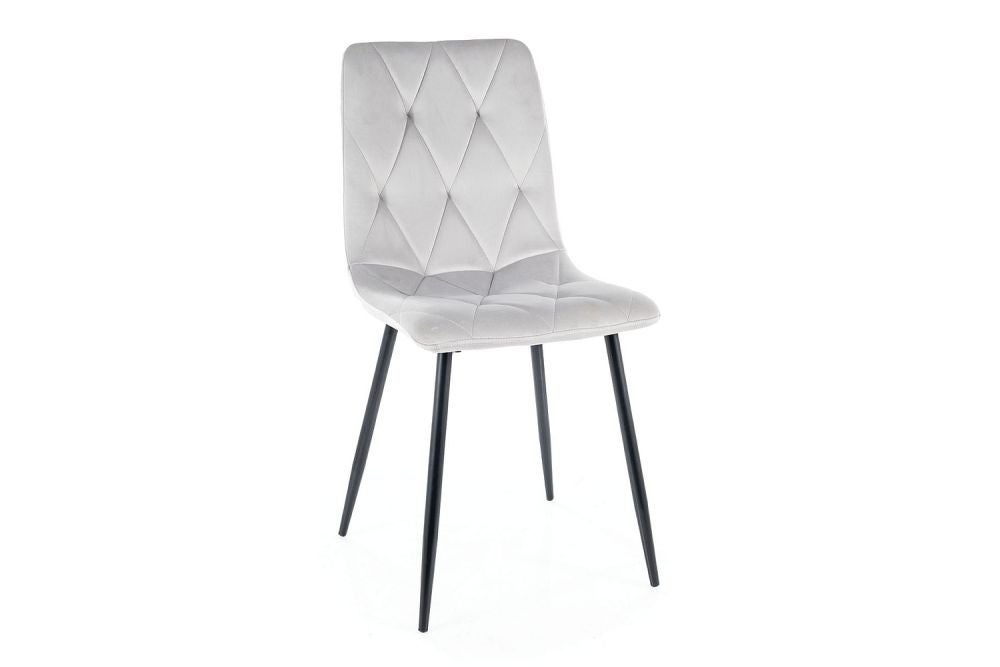 Krzesło tapicerowane TOM VELVET jasnoszare