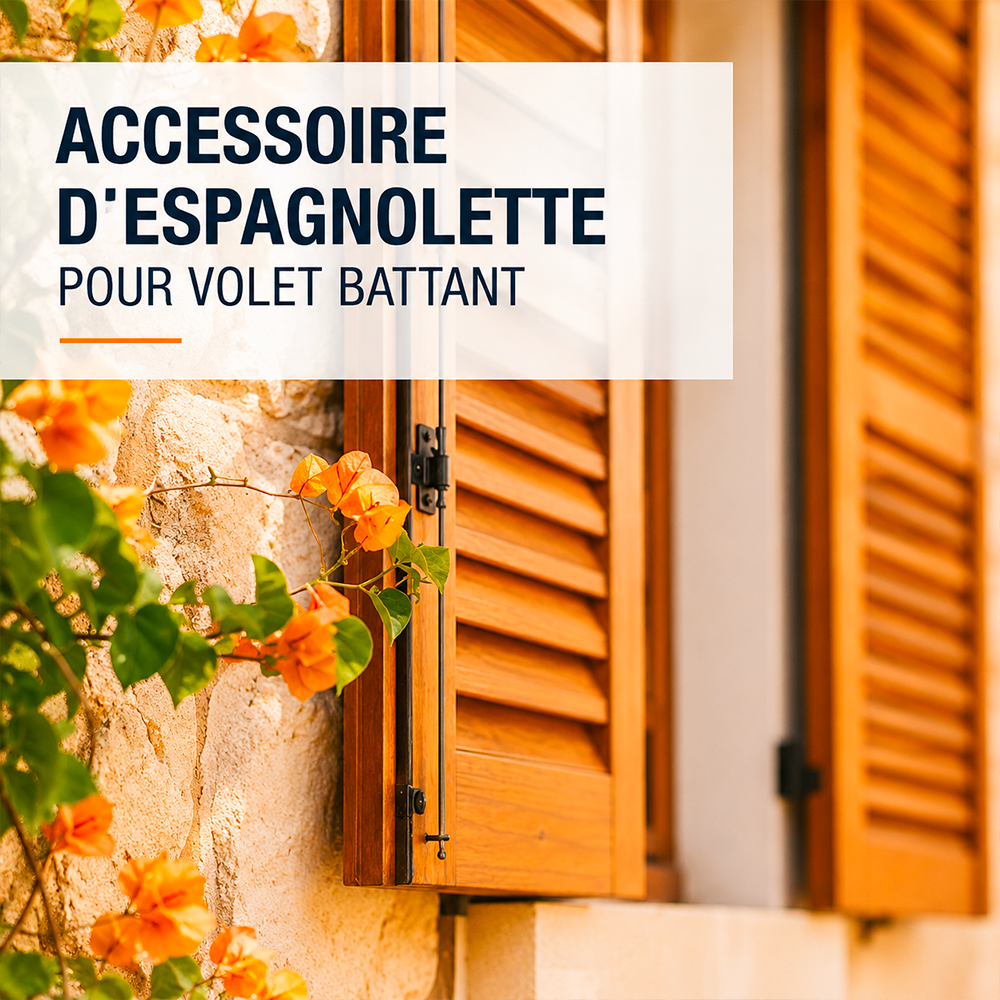 Butée d'espagnolette pour volet battant avec protection caoutchouc - Aluminium renforcé - Noir - 5