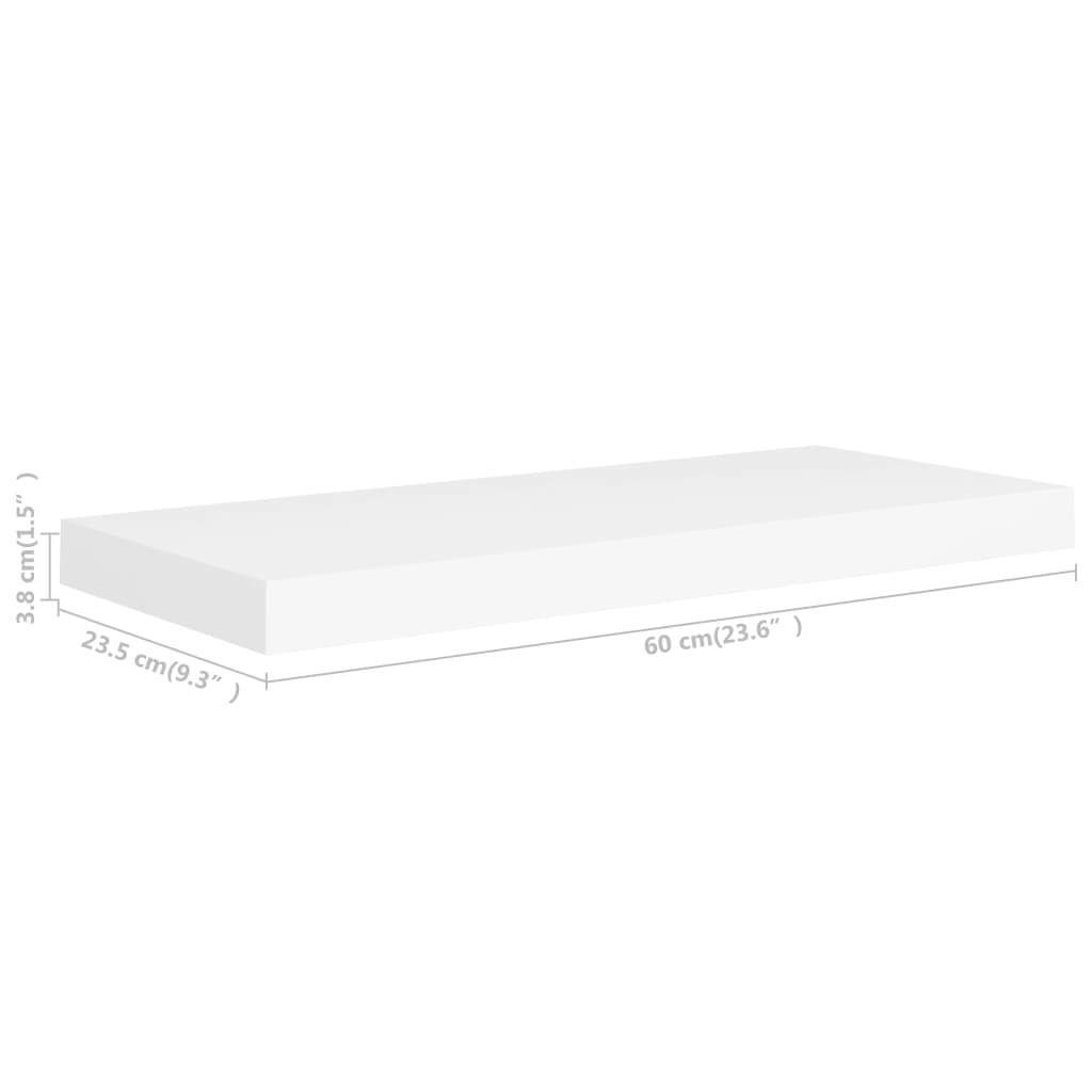étagères murales flottantes 2 pcs blanc 60x23,5x3,8 cm MDF - 7