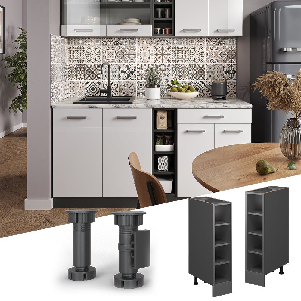 Vicco Etagère de cuisine R-Line, Anthracite, 20cm sans PT - 2