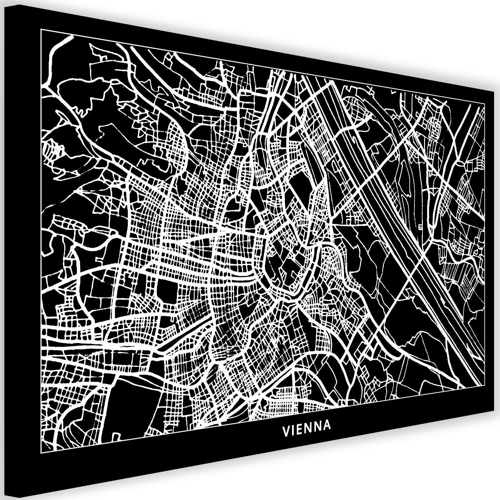 Obraz na płótnie, Wiedeń - plan miasta 90x60