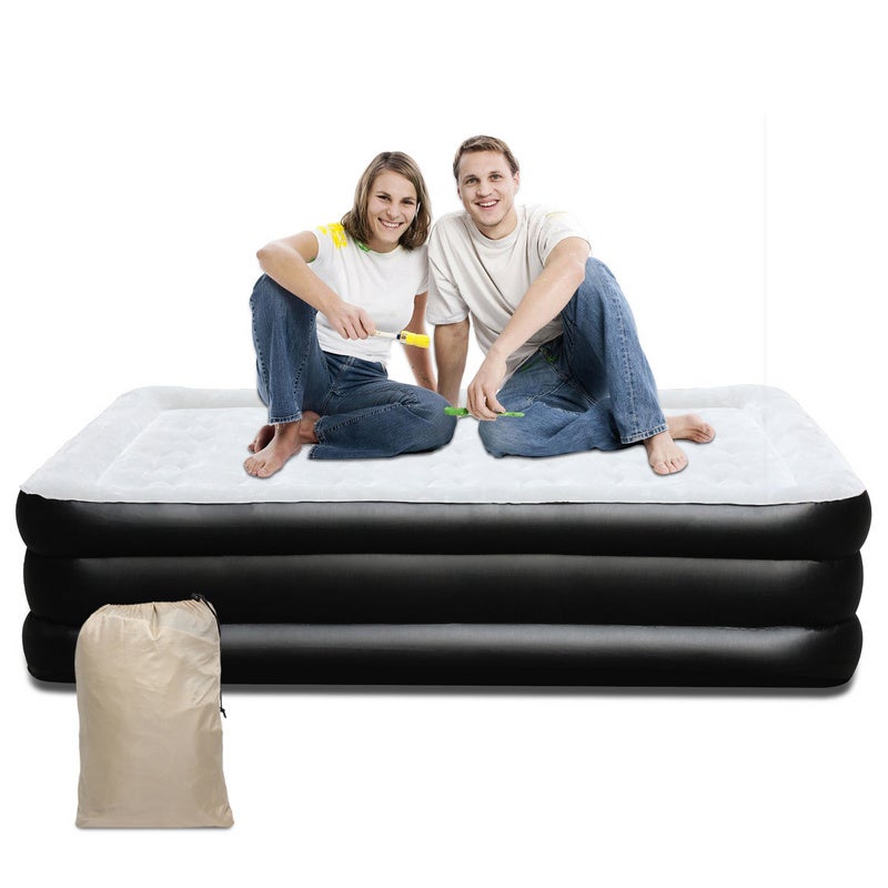 Juskys Matelas Gonflable Sapri M - Lit Gonflable Automatique Autogonflant Pour 1 Personne - Matelas Gonflable Comme Lit D'appoint Ou Pour Le Camping - Pompe Intégrée