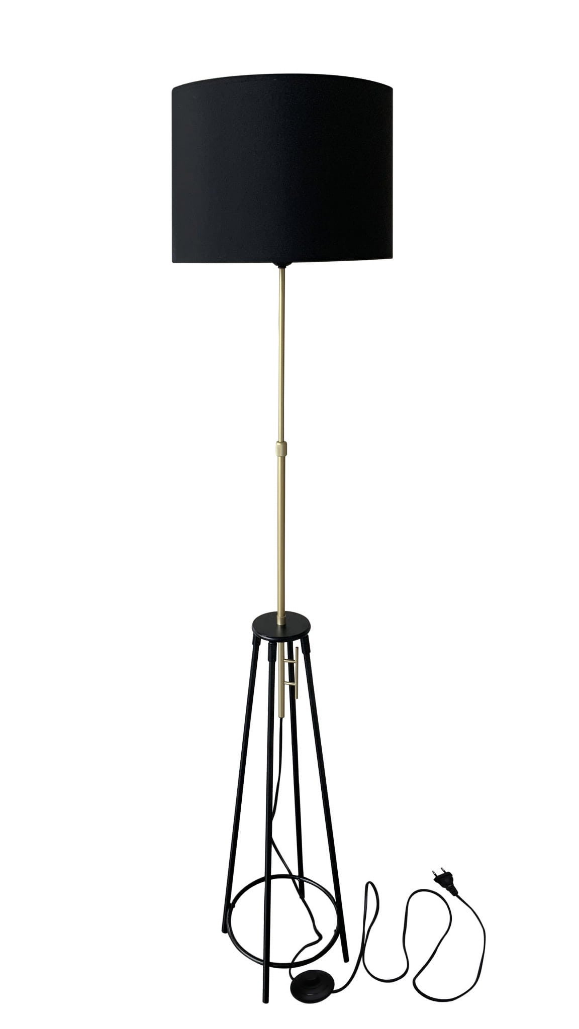 Lampa podłogowa stojąca Tegola czarna 1xE27x60W wym: 154 x 33 x 33 cm tkanina Candellux