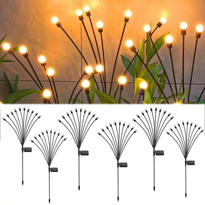 Zestaw solarnych lamp ogrodowych wodoodporna lampa Firefly z diodami LED oświetlenie LED zewnętrzne dekoracyjne lampki do ogrodu i na Boże Narodzenie
