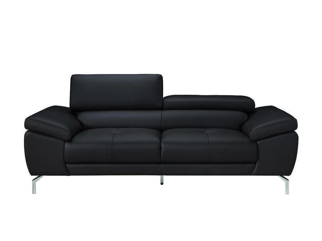 Canapé 3 places en cuir de buffle GRETEL - Noir - 4