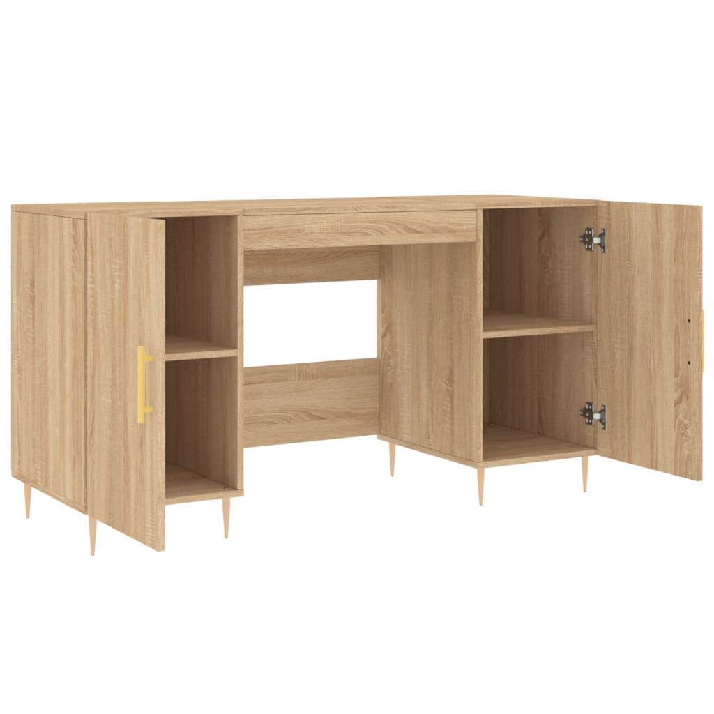 Bureau，Table de travail，Table d'étude chêne sonoma 140x50x75 cm bois d'ingénierie CWV53729 - 5