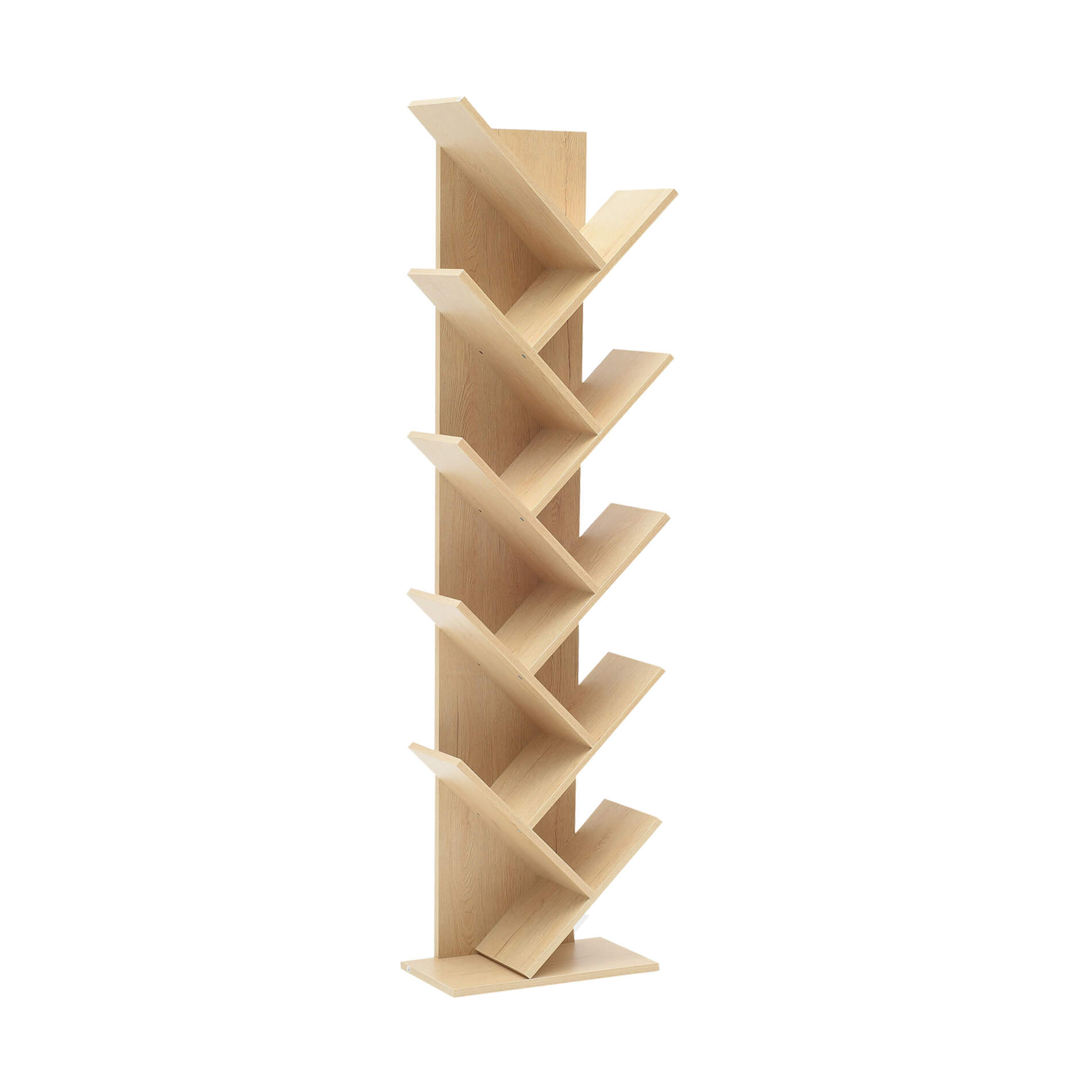 Libreria Scaffale 10 Ripiani Mobili Rebecca Legno Marrone Chiaro 160x44,5x22 - 3