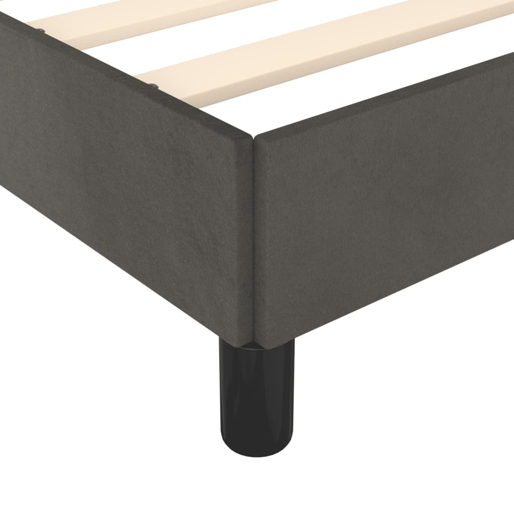 Cadre de lit sans matelas gris foncé 160 x 200 cm en velours - 9