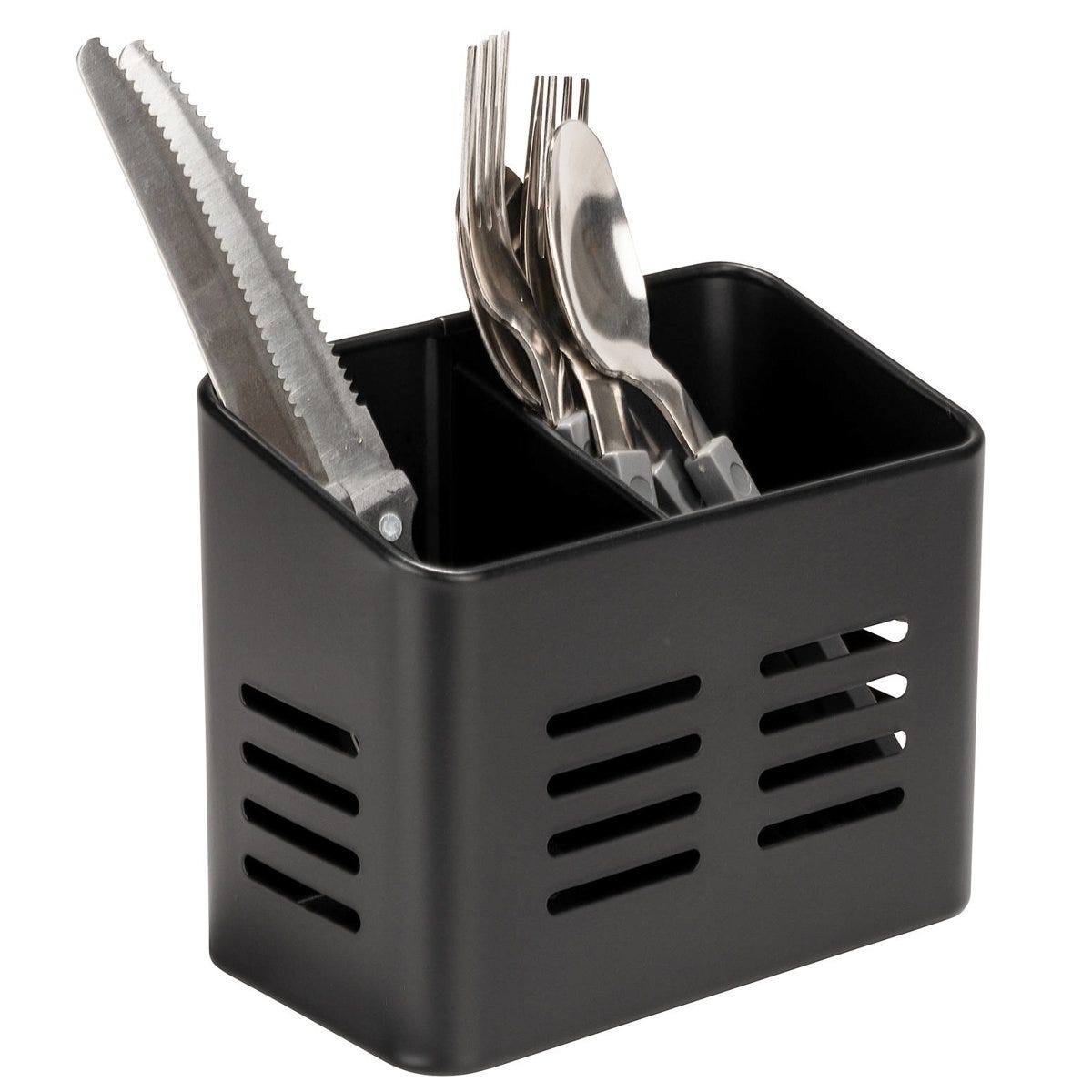 WANDGU Égouttoir à Couverts 4 Compartiments – Organisateur Cuisine Acier Inoxydable Avec Drainage, Antidérapant