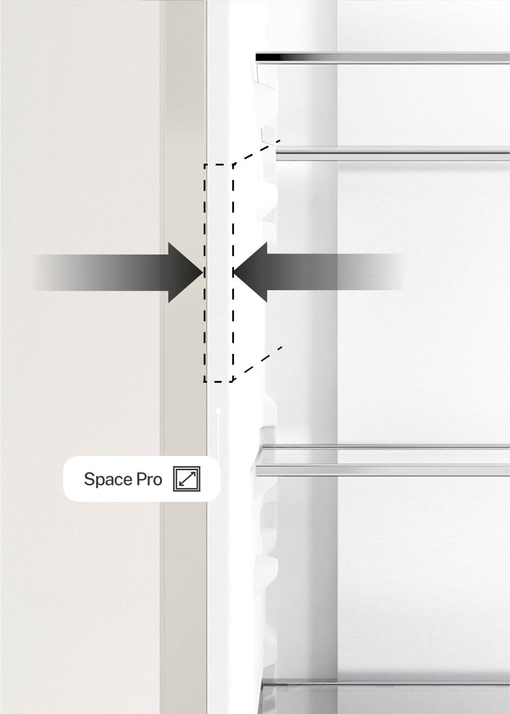 CREATE - FRIDGE STUDIO COMBI PRO FLEX 401 - Réfrigérateur 401L No Frost à l'italienne avec, Space Pro et Care+- Blanc cassé - 6