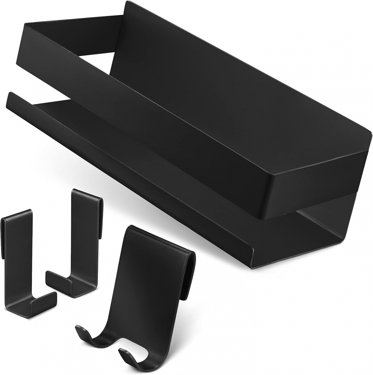 Raft de duș, raft de baie fără găurire - oțel inoxidabil solid S304 (negru)