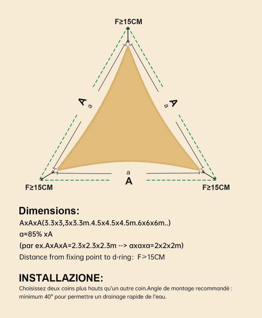 Giallo) Tenda parasole 2*3M, tenda da giardino impermeabile, con kit di fissaggio e corda, protezione UV, adatta per giardini, padiglioni | Leroy Merlin Giallo) Tenda parasole 2*3M, tenda da giardino impermeabile, con kit di fissaggio e corda, protezione UV, adatta per giardini, padiglioni | Leroy Merlin
