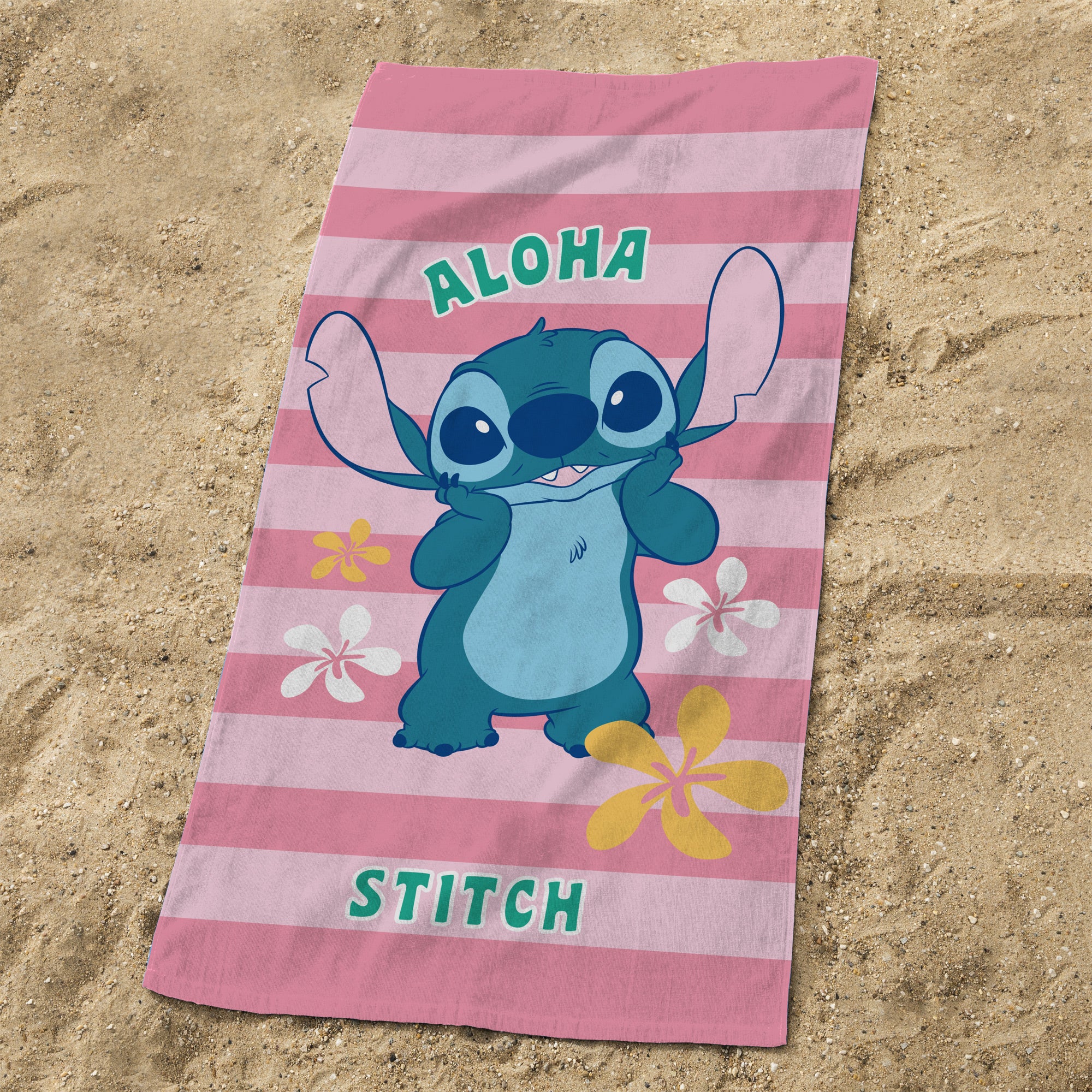 Serviette de bain et de plage imprimée 100% coton, DISNEY HOME STITCH OHANA - 2