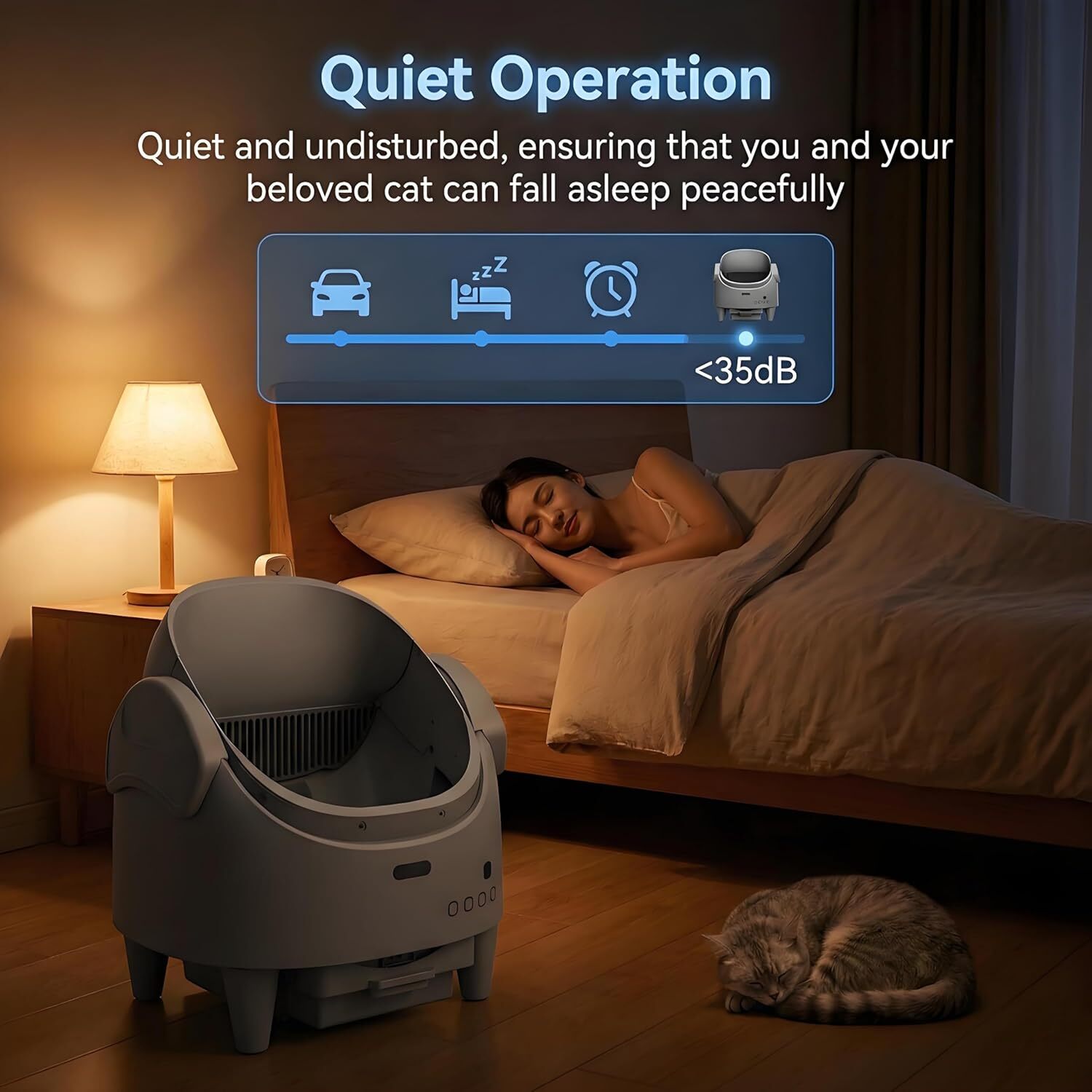 Caixa de Areia Automática para Gatos, Controlo por APP, 12 Sensores Segurança, Antiodores, 8L - 8