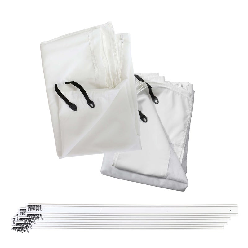 Ściana boczna do pergoli HWC-J32, zestaw 4 + moskitiera Altana zastępcza ściana boczna ~ 4x3m biały