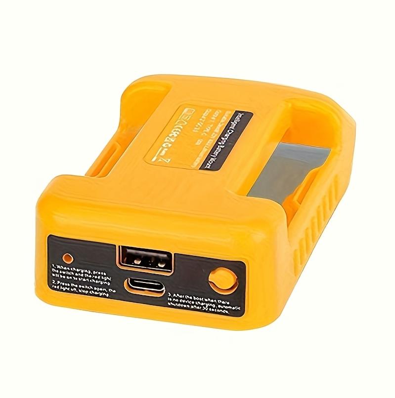 Adapter akumulatora, zaczep do paska z przenośną ładowarką, stacja ładująca USB i Type-C, do akumulatora litowego Dewalt 18 V