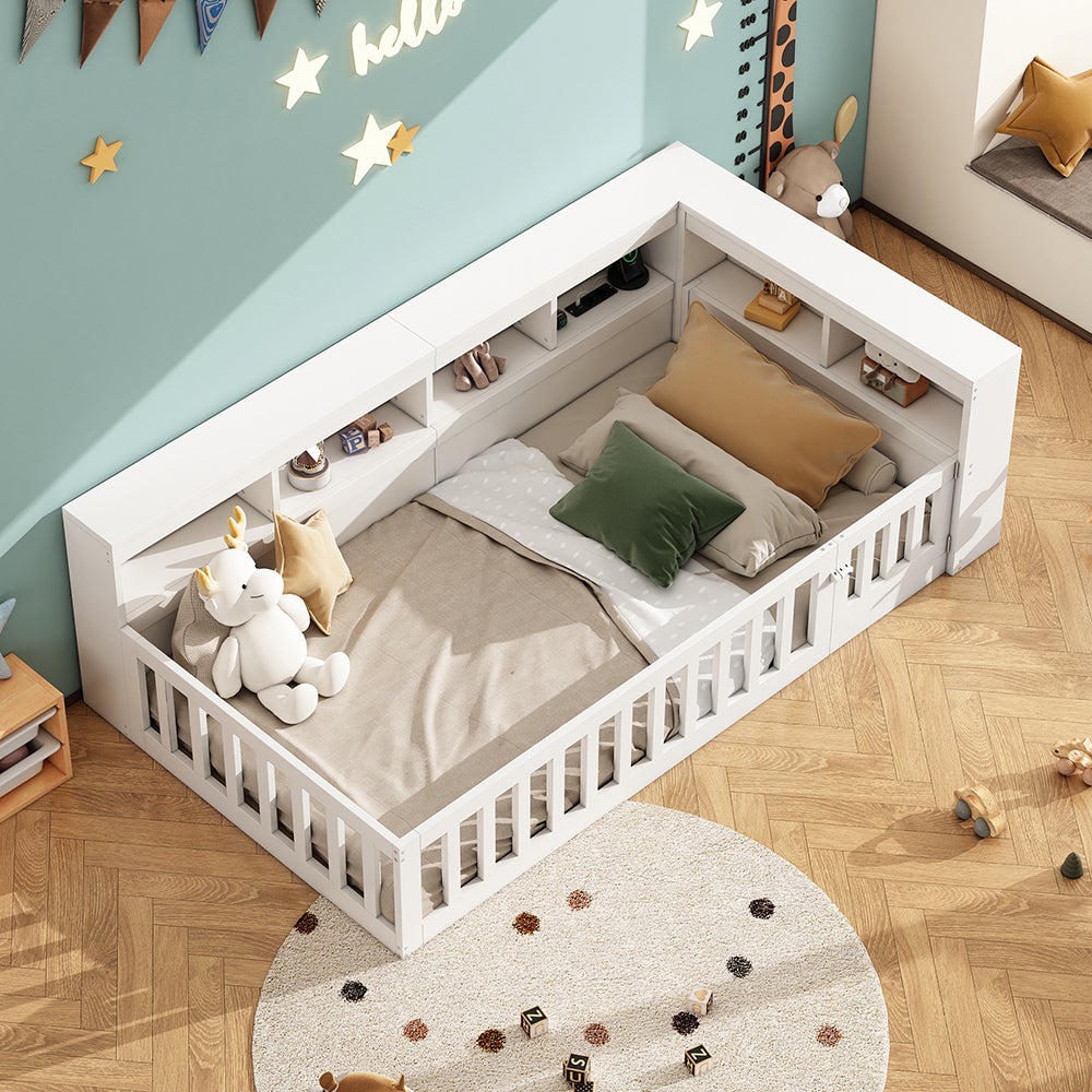 Lit de repos 90x200cm, canapé-lit avec rangement + USB/prise, sommier ...