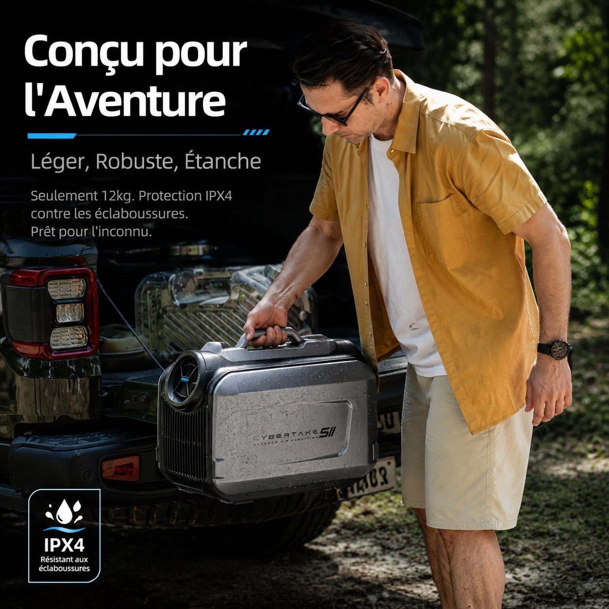 CYBERTAKE S2 Pro Climatiseur portable extérieur 5100/6100 BTU Froid/Chaud App WiFi IPX4 Camping - 5